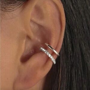 Silver ear cuff